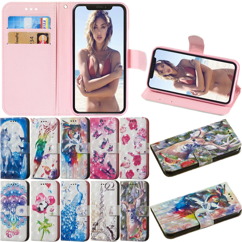 

Luxury 3D Style Leather Flip Wallet Case Phone Soft Silicone Back Cover Coque Funda for iPhone 5 5S SE 6 6S 7 8 Plus X XS Max XR