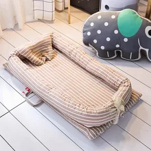 Складная детская кровать для путешествий, портативная кроватка для новорожденных, детская кроватка для сна с кроваткой, бампер, матрас, детская подушка, Комплект постельного белья для 0-24 м