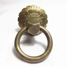 Solid Wood Door Handle Archaize Pure Copper Gate Handle Bronze Chinese style Door Buckle Retro Handle chinese classical antique copper copper fittings decoration decorative door door ancient round handle ring wishful door knocker