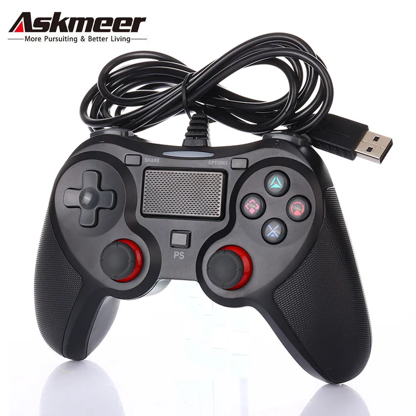 

ASKMEER PS4 Controller Wired Dualshock 4 Gamepad for PS4/PS3 Console Joystick/PC