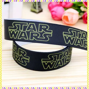 

New 7/8'' Free shipping star wars printed grosgrain ribbon hair bow headwear party decoration wholesale OEM 22mm H4099