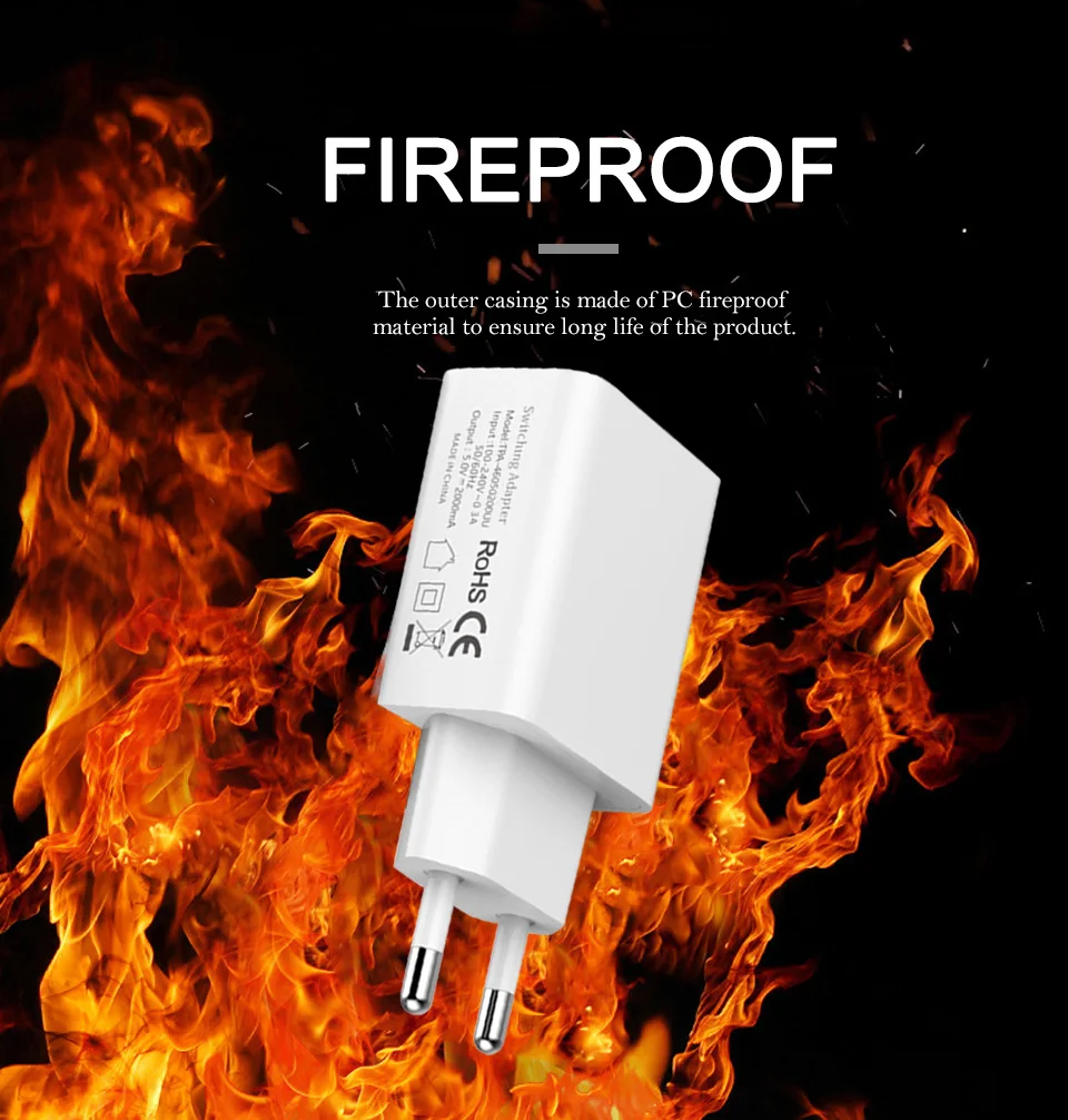 5V2A USB Wall Charger EU Adapter Plug Travel In Europe Mobile Phone For iphone X877S66S5s5cSE Samsug s8 s9  (6)