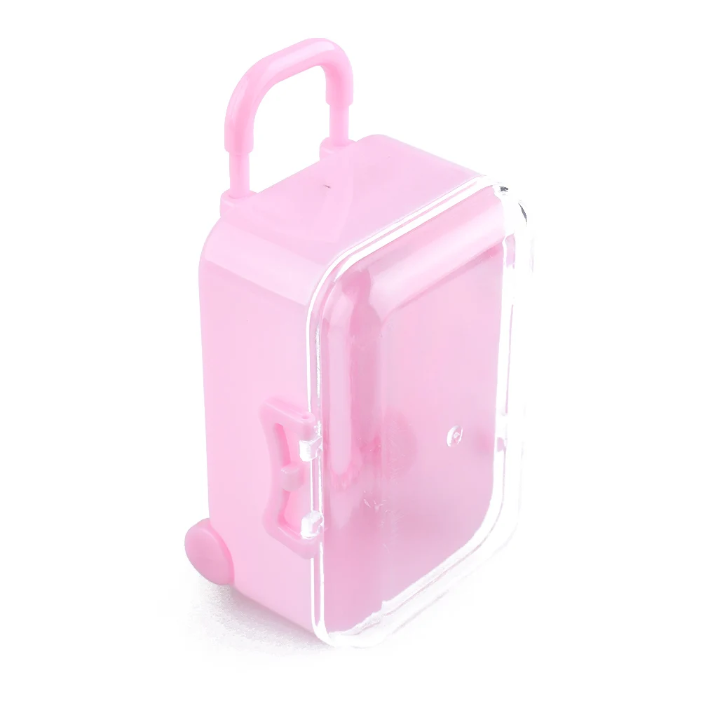 

1Pc Mini Rolling Travel Suitcase Plastic Candy Boxes Wedding Gift Favor Box Baby Shower Birthday Party Decoration