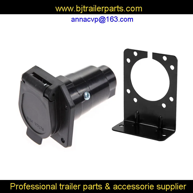 

7 poles blade round truck trailer sock with bracket 7-way RV trailer connector replacement 7 pin female car end,trailer parts,