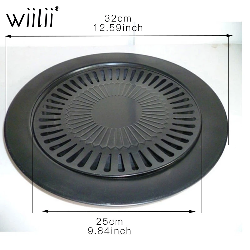 Non-stick Smokeless Barbecue Grill Round Pan Grills For Outdoor BBQ Meat Tools Easily Cleaned BBQ Accessories