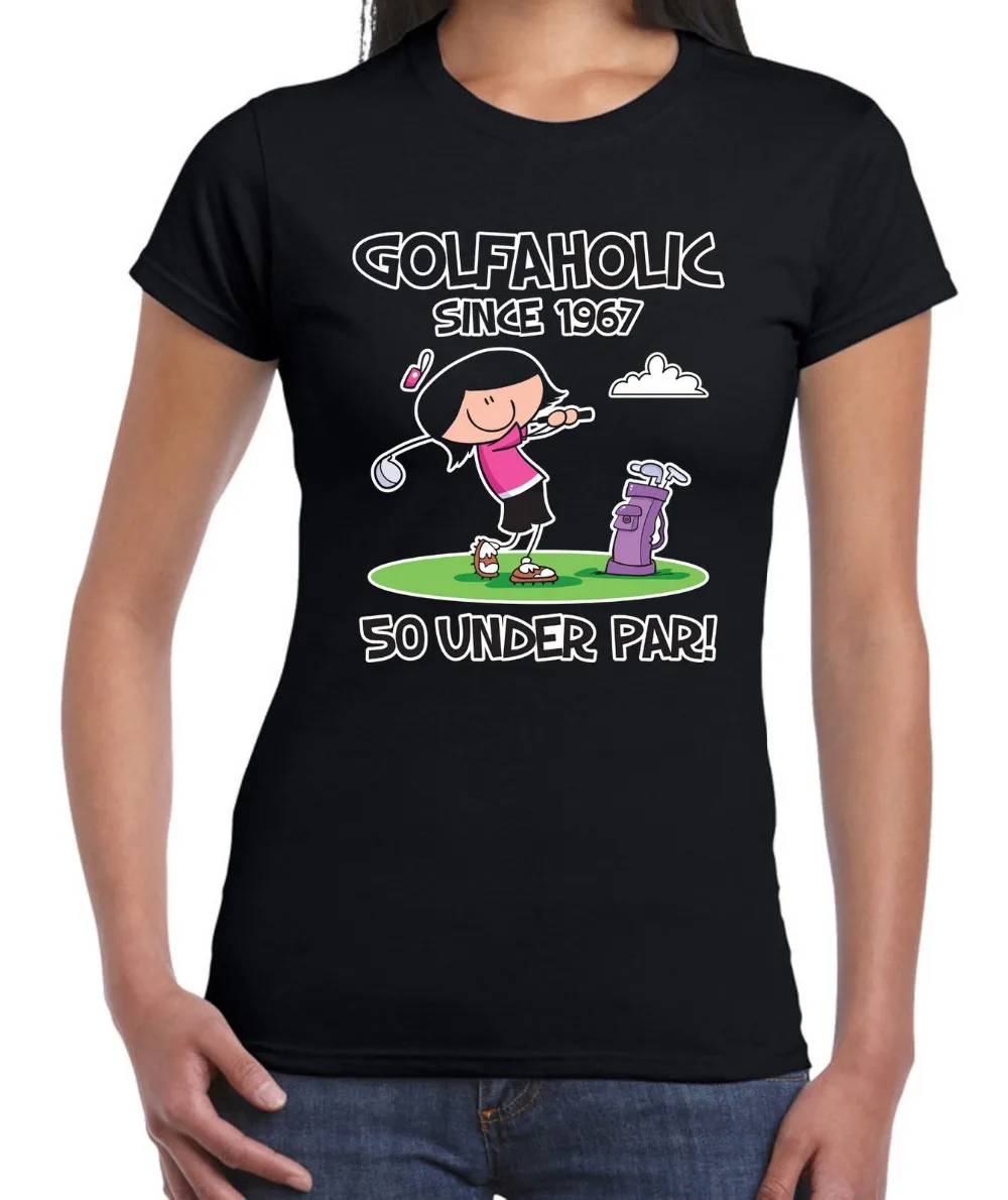 

GOLFAHOLIC SINCE 1967 50TH BIRTHDAY WOMEN'S T-SHIRT - Gift Present Golf Golfing