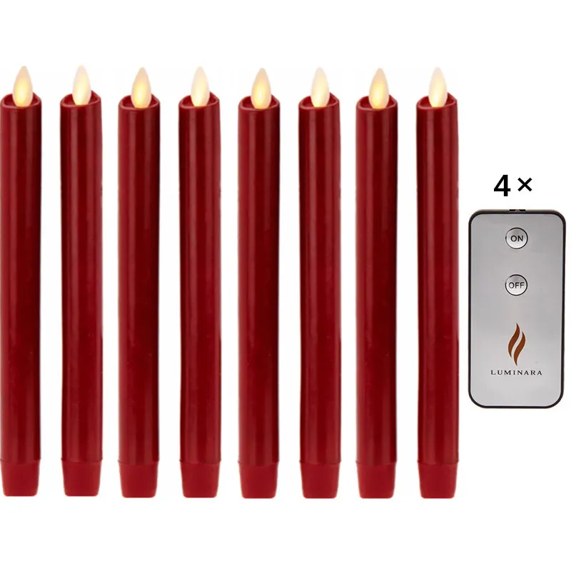 Luminara Flameless Moving Wick LED Taper Candles With Remote and Timer