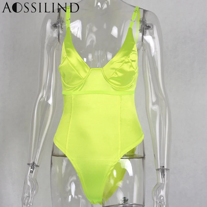 AOSSILIND Spaghetti Strap Backless Slim Sexy Bodysuit Women 2019 Summer V Neck Sleeveless Bodycon Club Bodysuit AOSSILIND Spaghetti Strap Backless Slim Sexy Bodysuit Women 2019 Summer V Neck Sleeveless Bodycon Club Bodysuit