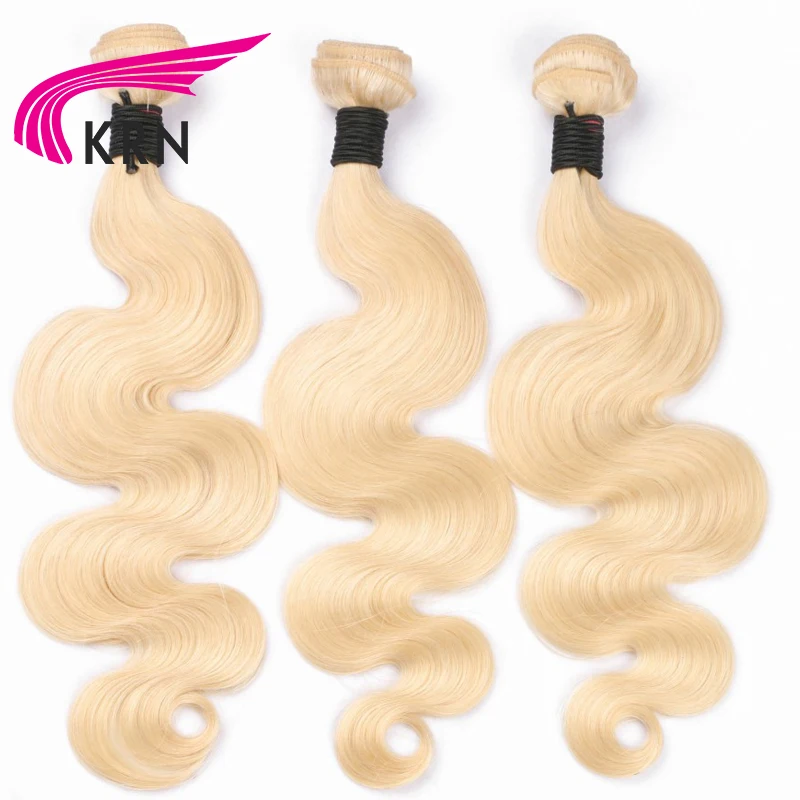 KRA #613 Color Brazilian Weave Human Hair Bundles Body Wave Pure Blond Remy Hair Extension 3 Pieces Full End Fast Shipping KRA #613 Color Brazilian Weave Human Hair Bundles Body Wave Pure Blond Remy Hair Extension 3 Pieces Full End Fast Shipping