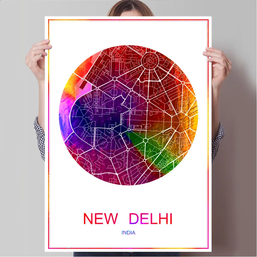 Nueva Delhi India Ciudad Mundialmente Famosa Poster Con Estampado