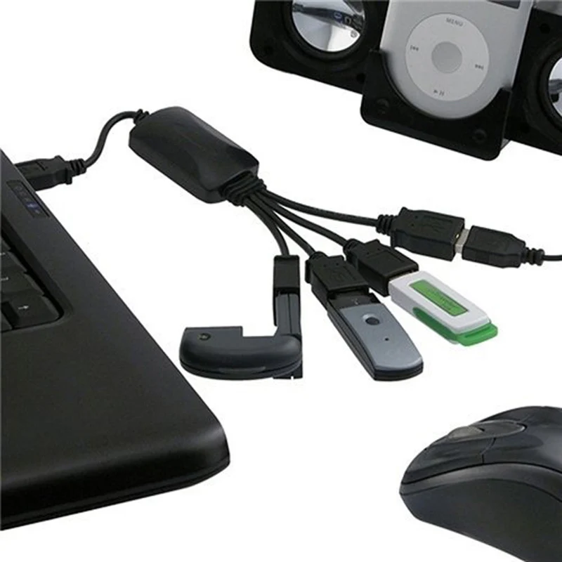 4 портовый USB кабель стандартный адаптер для ноутбука ПК концентратор 2 0|USB-хабы| |