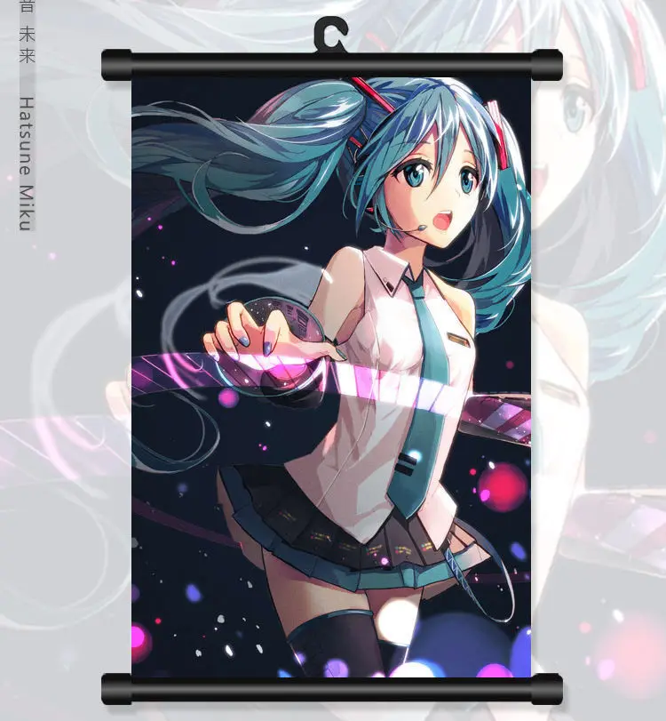 Подробная информация о VOCALOID Hatsune Miku японский аниме плакат настенный прокрутка