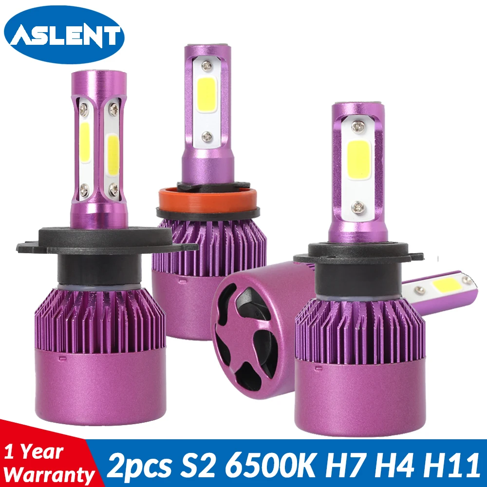 

ASLENT COB Chip H4 Led H7 4 Sides 9005 HB3 LED H11 H8 H1 Bulb Car lights 8400LM 6500k Fog Lights led Automotivo 12V