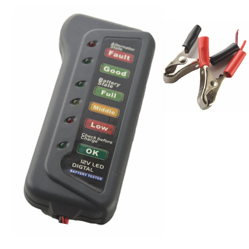 Battery Tester Digital Capacity Tester Checker For 12V Battery Power