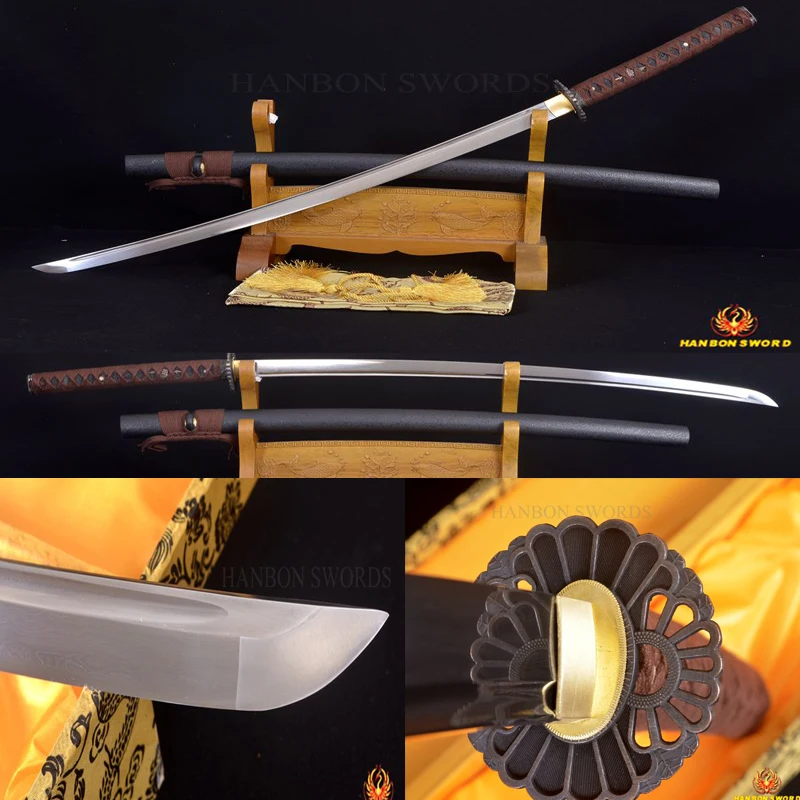 

Japanese Samurai Full Tang Sword Katana HAND FORGED DAMASCUS Steel Sharp Can Cut Bamboos Free Shipping