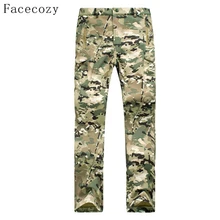 Мужские осенние военные рыбацкие штаны для охоты, кемпинга, софтшелл, мужские Зимние флисовые спортивные брюки