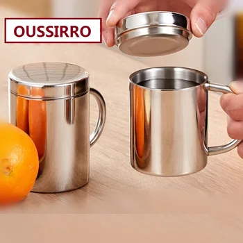 

220ml 280ml 400ml Stainless Steel Cup Anti-wrestling Coffee Mug Tea Cups With lid Portable Outdoor Climbing Travel Drinkware Mug