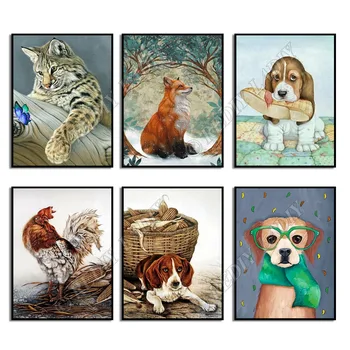 

Full Square / Round Diamond Painting Crystal Mosaic Pattern Animals Dog Cat Diamond Art Beaded Cross Stitch Pixel Hobby & Crafts