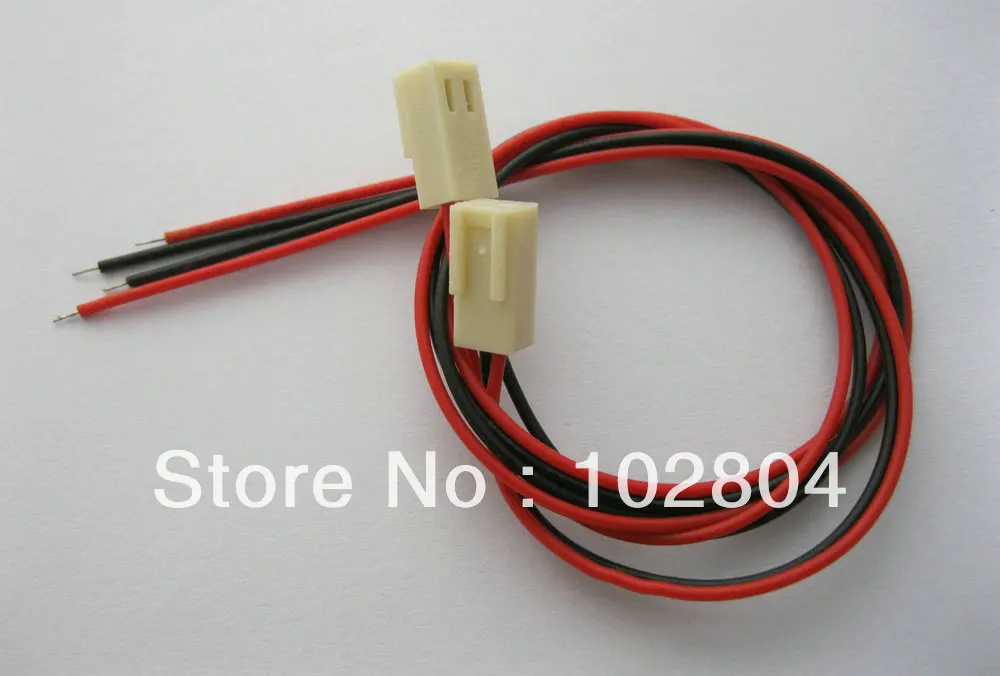 

20 pcs 2510 2.54mm Pitch 2 Pin Female Connector with 26AWG 300mm(12") Leads Cable