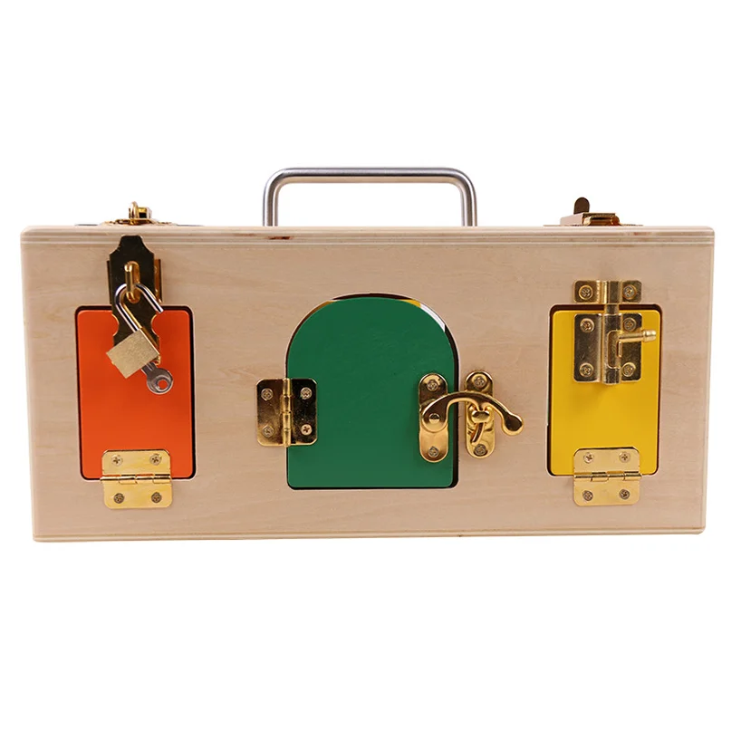  2019 Montessori materials wooden lock and unlocking box teaching aids Children Learning educational - 32990952547