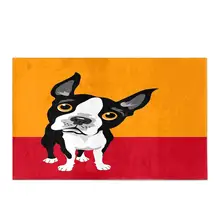 Бостон-терьер собака мягкий мохнатый коврик для ванной Нескользящий Резиновый коврик для ванной комнаты коврики