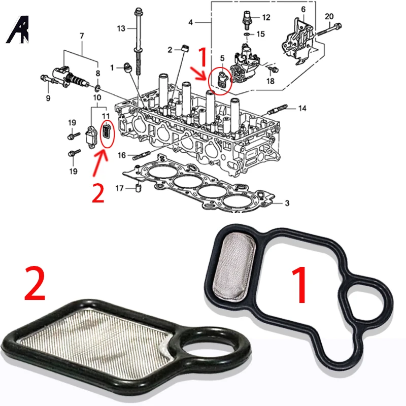 Junta de solenoide vtec v lvula de carrete filtro vtc sello de pantalla