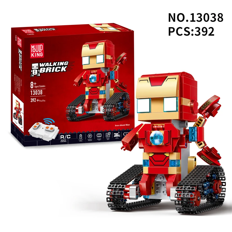 

Mouldking Technics Toys Superhero Avengers for children rc robot kit diy building blocks remote control toy walking brick