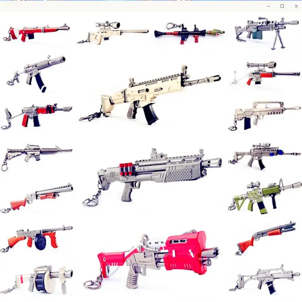 

17CM Fortress Night Keychai Weapon Toy Battle Royale Action Figure FORTRESS AWM Gun Model Alloy Weapons Keychain Fortnight Gun