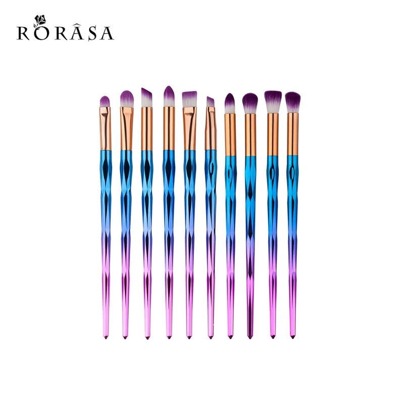 

10pc Pro Makeup Brushes Set Foundation Blending Powder Eyeshadow Contour Brush Diamond Handle Comestic Brushes Kits Make Up Tool