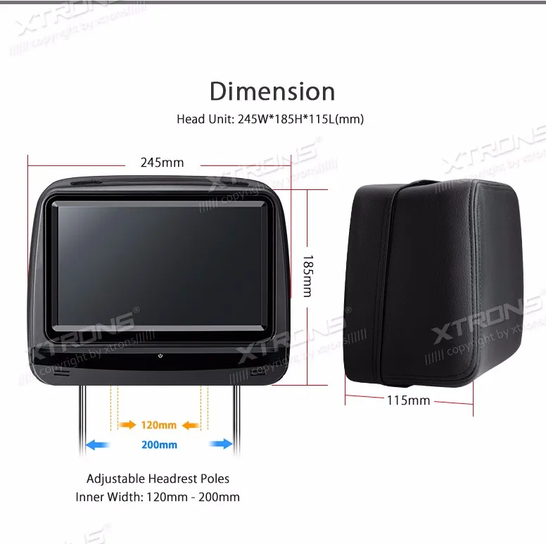 Top One Pair 9" Touch Screen Headrest Car DVD Car Headrest DVD Headrest Car Monitor DVD with HDMI Port & Adjustable Viewing Angles 17
