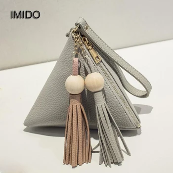 

IMIDO Wholesale Price triangle Clutch Women Handbags Leather hand Bag Retro Small Purse Daily bags for ladies Black Grey HDG041