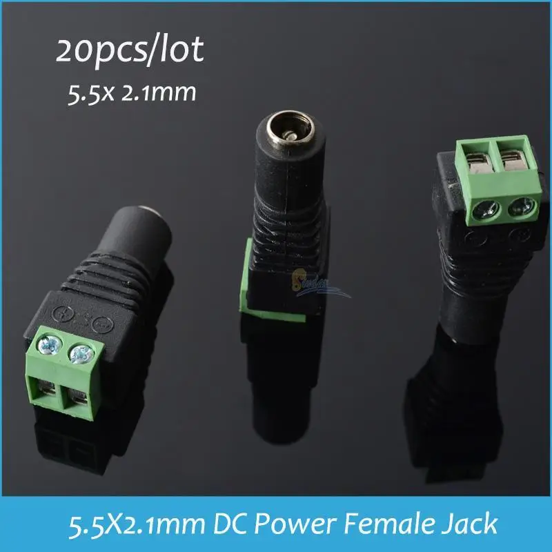 

Sindax 20pcs CCTV Video Balun 5.5X2.1mm DC Power Female Jack Terminals Adapter