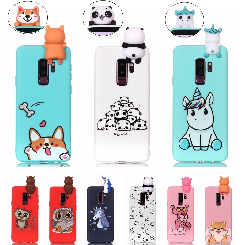 

S9Plus Case 3D Unicorn Panda Silicone Case for Coque Samsung Galaxy S9 Plus etui Samsung S8 Plus S7 Edge Phone Case Cover Caso