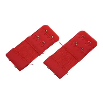 

2pcs Woman 2 Hook 2 Row 1 3/8 Width Bra Underwear Buckle Hooks Dark Red
