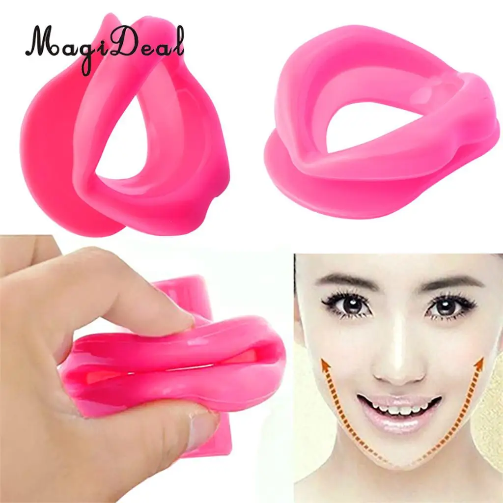 Silicone Face Lift Slimmer Lip Trainer Tightener Face Slim Exerciser Muscle Oral Exerciser Anti-Wrinkle Mouth Pink 