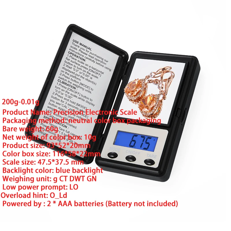 Карманные портативные весы 50 кг/10 г ЖК-дисплей цифровой электронный ручной крюк весы с подсветкой 20% DT6