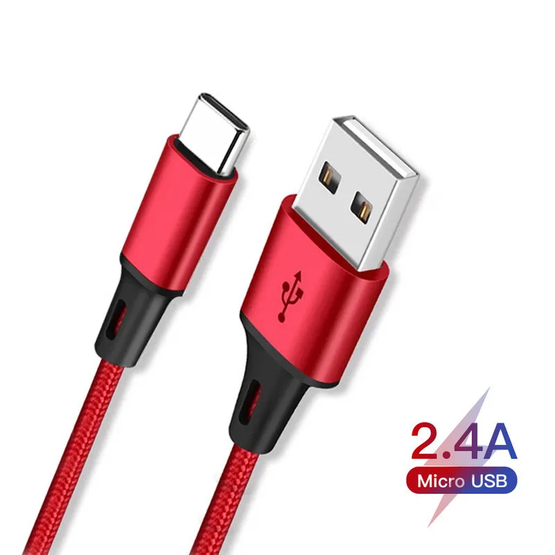 

2.4A USB Type C Cable For Xiaomi Redmi Note 7 USB-C Mobile Phone Fast Charging Type-C Cable For Samsung Galaxy S9 S8 Plus Cables