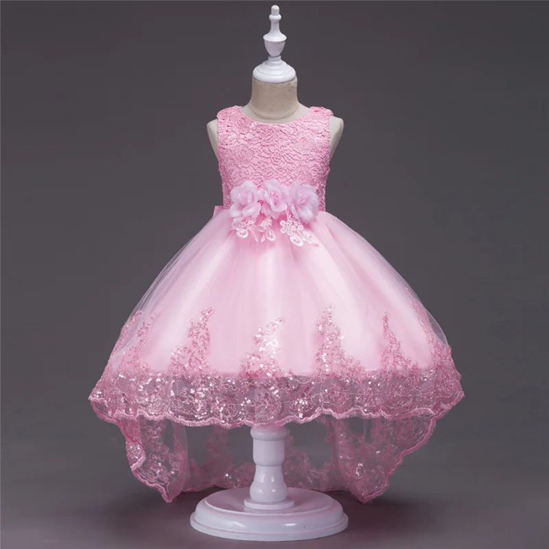Женское детское платье It‘s YiiYa, белое платье в горошек без рукавов с цветочным принтом и блестками, 5 цветов, платье принцессы на лето - Цвет: pink
