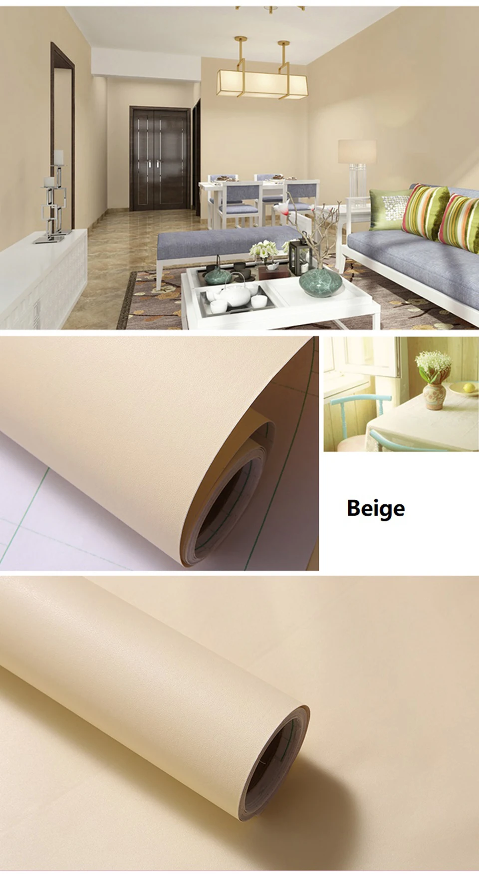 Водостойкая матовая самоклеящаяся настенная бумага съемный сплошной цвет виниловые наклейки на стену домашний декор мебель для спальни