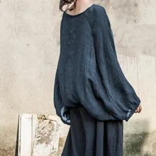 Весна новое поступление с рукавом-фонариком Свободные Футболка Для женщин Повседневное Модная одежда с длинными рукавами футболки D096