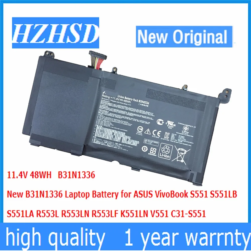 11.4V 48WH New Original B31N1336 Laptop Battery for ASUS VivoBook S551 S551LB S551LA R553L R553LN R553LF K551LN V551 C31-S551