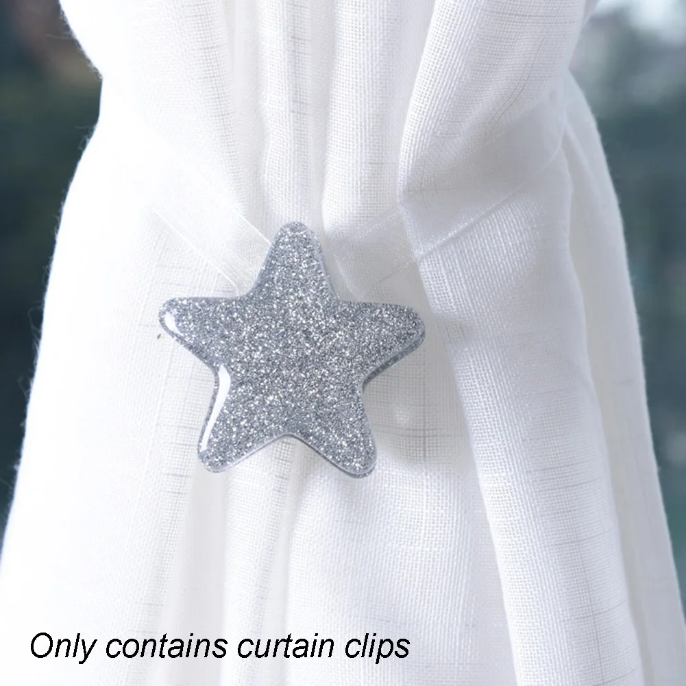 

Home Decor Simple Buckle Holdback Curtain Tie-back Magnetic Clips Star Shape Fastener European Style