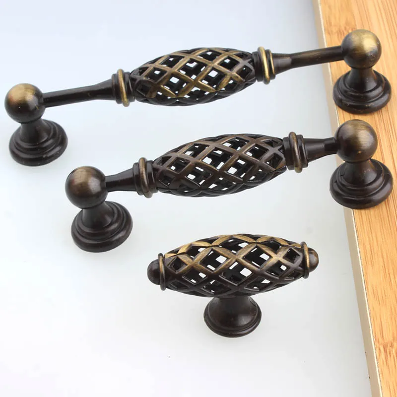128mm American retro style black antique copper kitchen cabinet cupboard door handles 96mm bronze dresser drawer pulls knobs