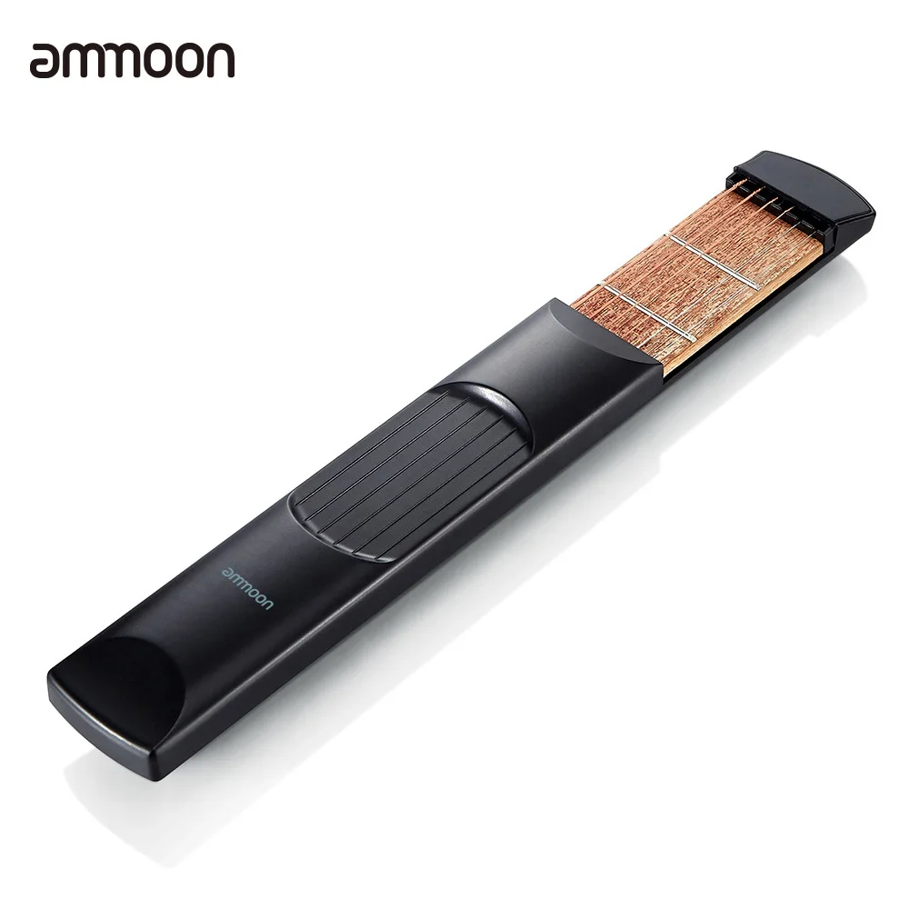 Ammoon портативная карманная Акустическая гитара практический инструмент гаджет аккорд тренажер 6 струн 6 Лада модель для начинающих аксессуары для гитары