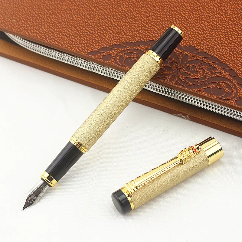 gold Clip Dragon Fountain Pen matte pen Luxury Ink Pens for Student