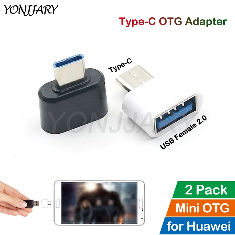 

2Pcs Type-C OTG Adapter for Huawei Honor 9 10 V10 Note 10 P9 P20 P30 Mate 10 20 X Pro Lite Nova 2S 3 4 USB-C OTG Data Converter
