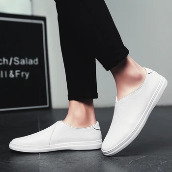 

ROMMEDAL mens casual shoes genuine leather round toe man loafers 2019 moccasins comfortable slip-on lazy male's driving shoes