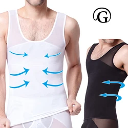 PRAYGER Vest Slimming Gynecomastia Men Mesh Body Shapers Chest Binder Bodysuits men Tops Sleeveless Waist Trainer Corset
