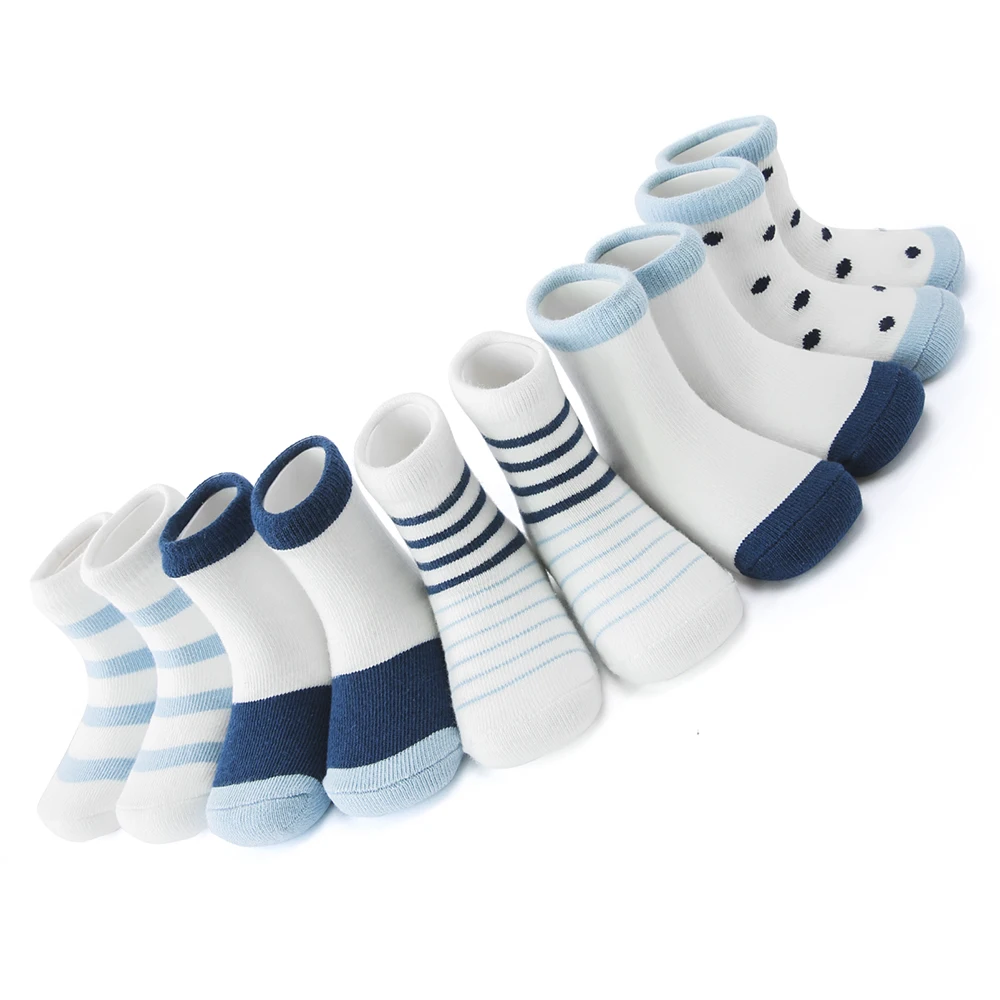 5 Pair/lot Baby Socks Solid Children's Socks Color Between Color Face