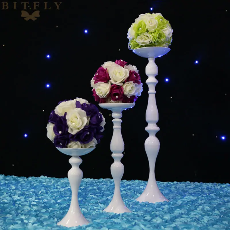 

White Color Metal Candle Holder 30cm/47cm/73cm/120cm Tall Candle Stand For Wedding Event Candelabra Candle Stick Flower Vase